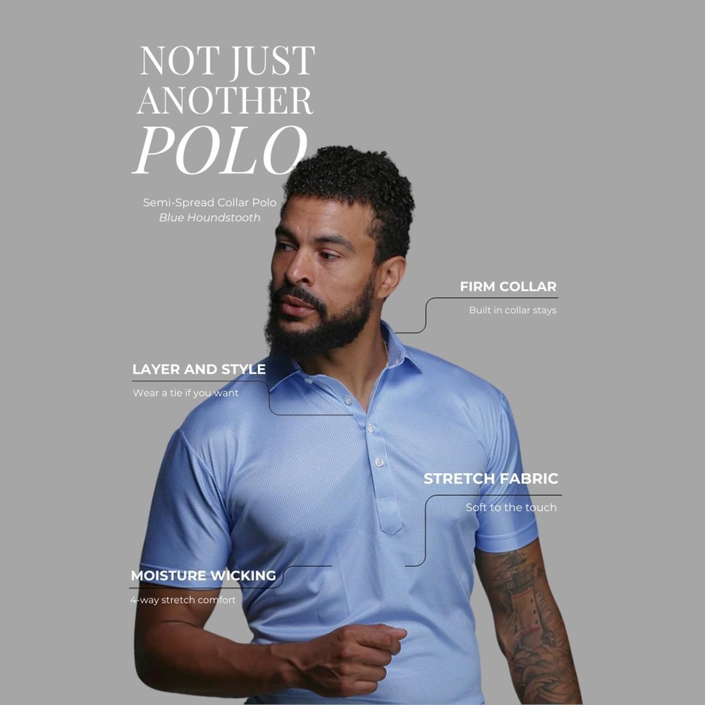 Collars & Co. NWT Semi-Spread Collar Polo Original Fit - Size Large - Picture 5 of 5